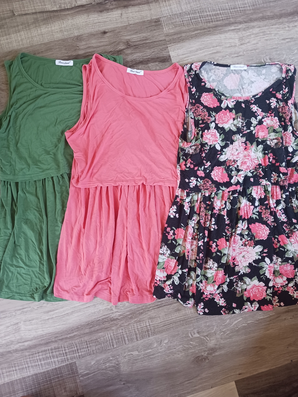 3 | Nursing Tank Tops - Green, Coral & Black Floral